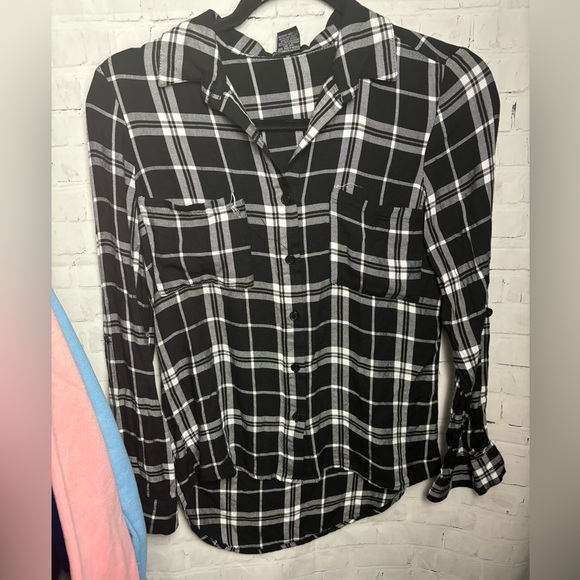 Stoosh high low plaid button down shirt - Picture 1 of 1
